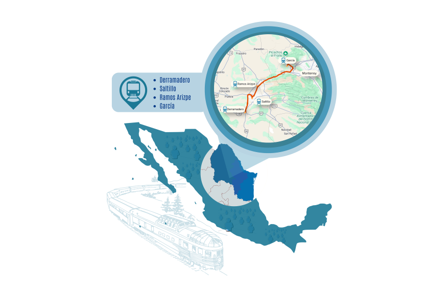Antea Group supervisará el diseño y la construcción de las estaciones ferroviarias: Derramadero, Saltillo, Ramos Arizpe y García, del tren de pasajeros del tramo ferroviario Saltillo – Nuevo Laredo en México 